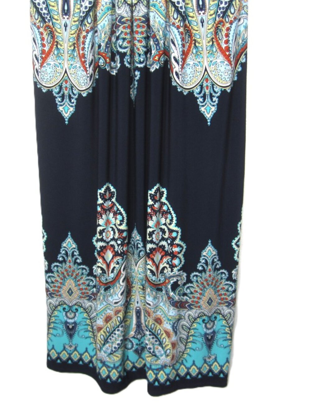 Chico's Jasmina Maxi Dress Size 2 US 12 Paisley Floral Dress Sleeveless Blue - Picture 8 of 13